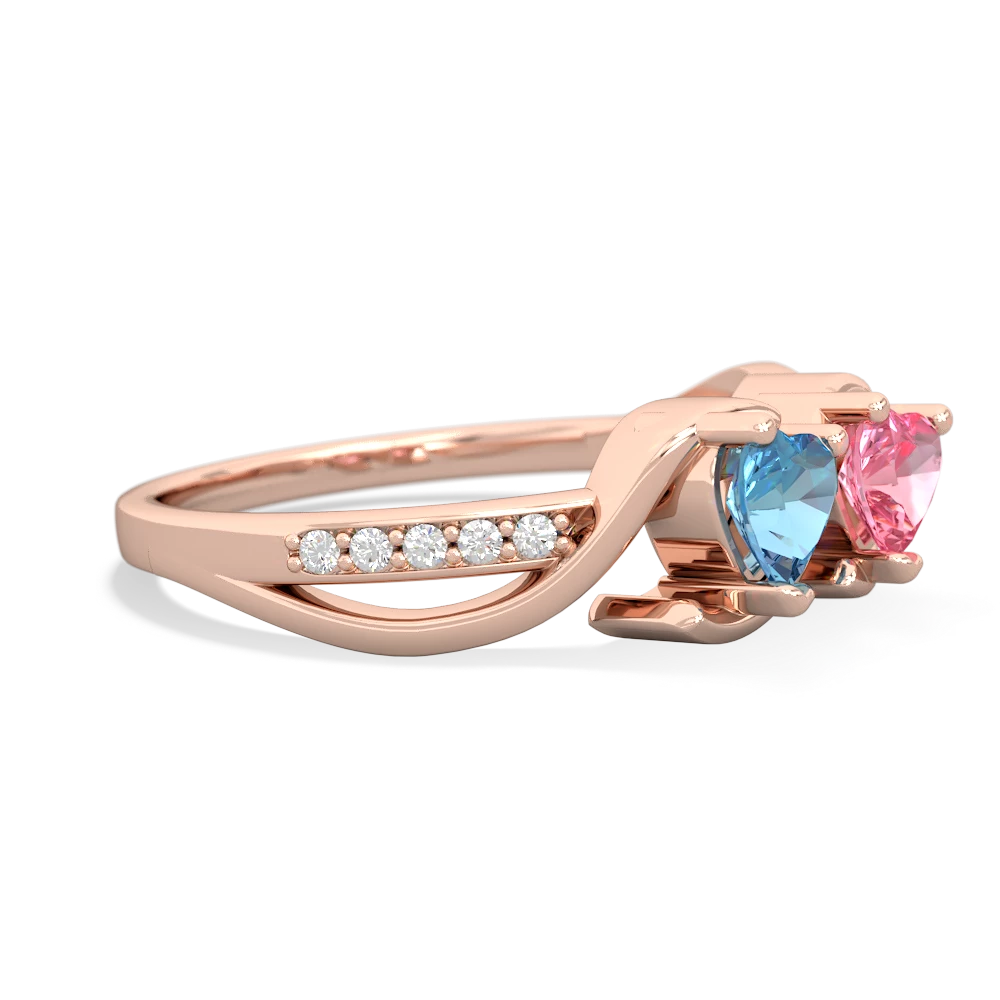 Blue Topaz Side By Side 14K Rose Gold ring R3090