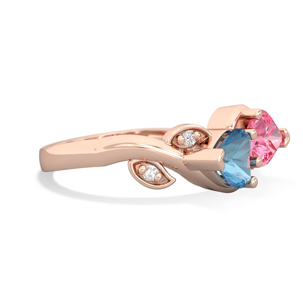 Blue Topaz Floral Elegance 14K Rose Gold ring R5790