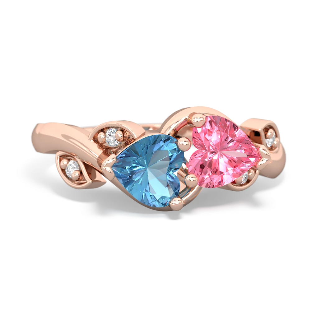 Blue Topaz Floral Elegance 14K Rose Gold ring R5790