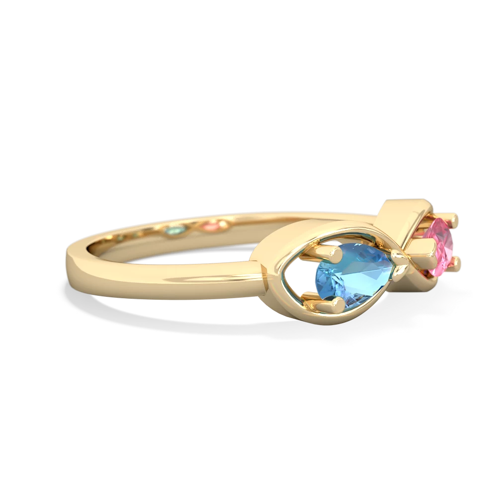 Blue Topaz Infinity 14K Yellow Gold ring R5050