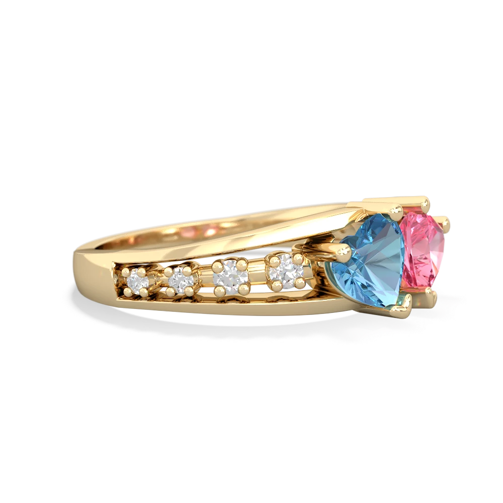 Blue Topaz Heart To Heart 14K Yellow Gold ring R3342