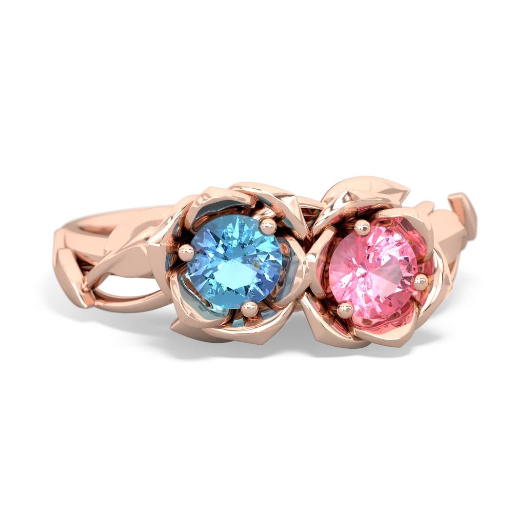 Blue Topaz Rose Garden 14K Rose Gold ring R5510