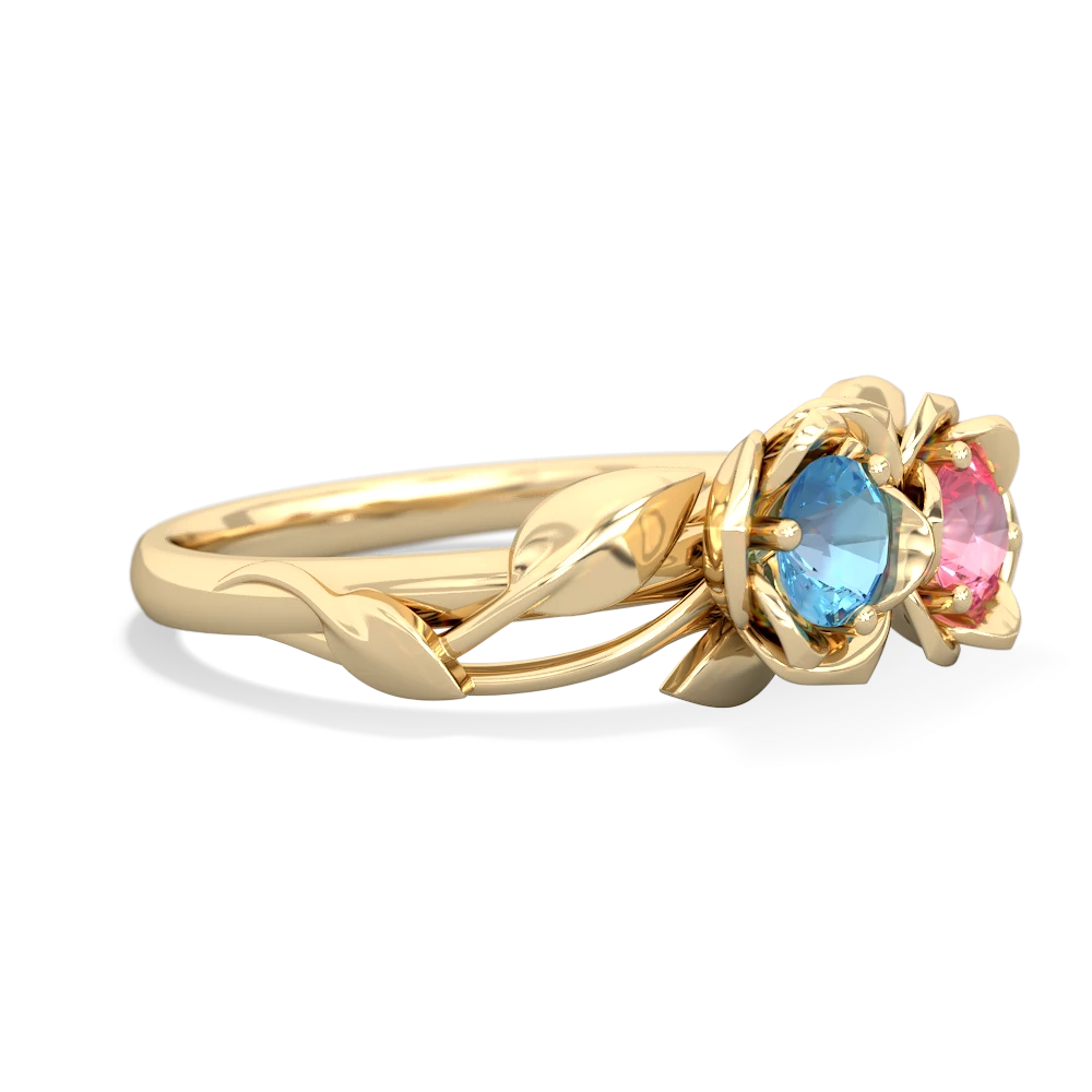 Blue Topaz Rose Garden 14K Yellow Gold ring R5510