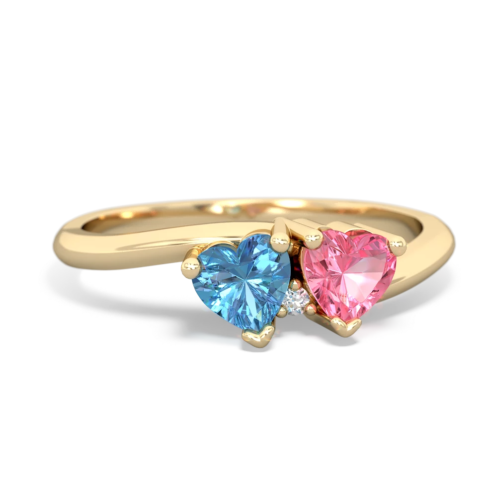 Blue Topaz Sweethearts 14K Yellow Gold ring R5260