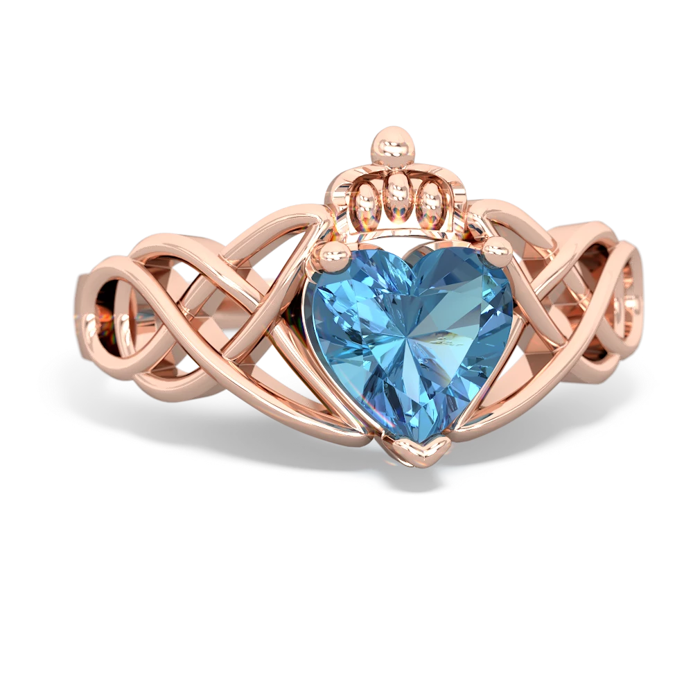 Blue topaz claddagh on sale ring