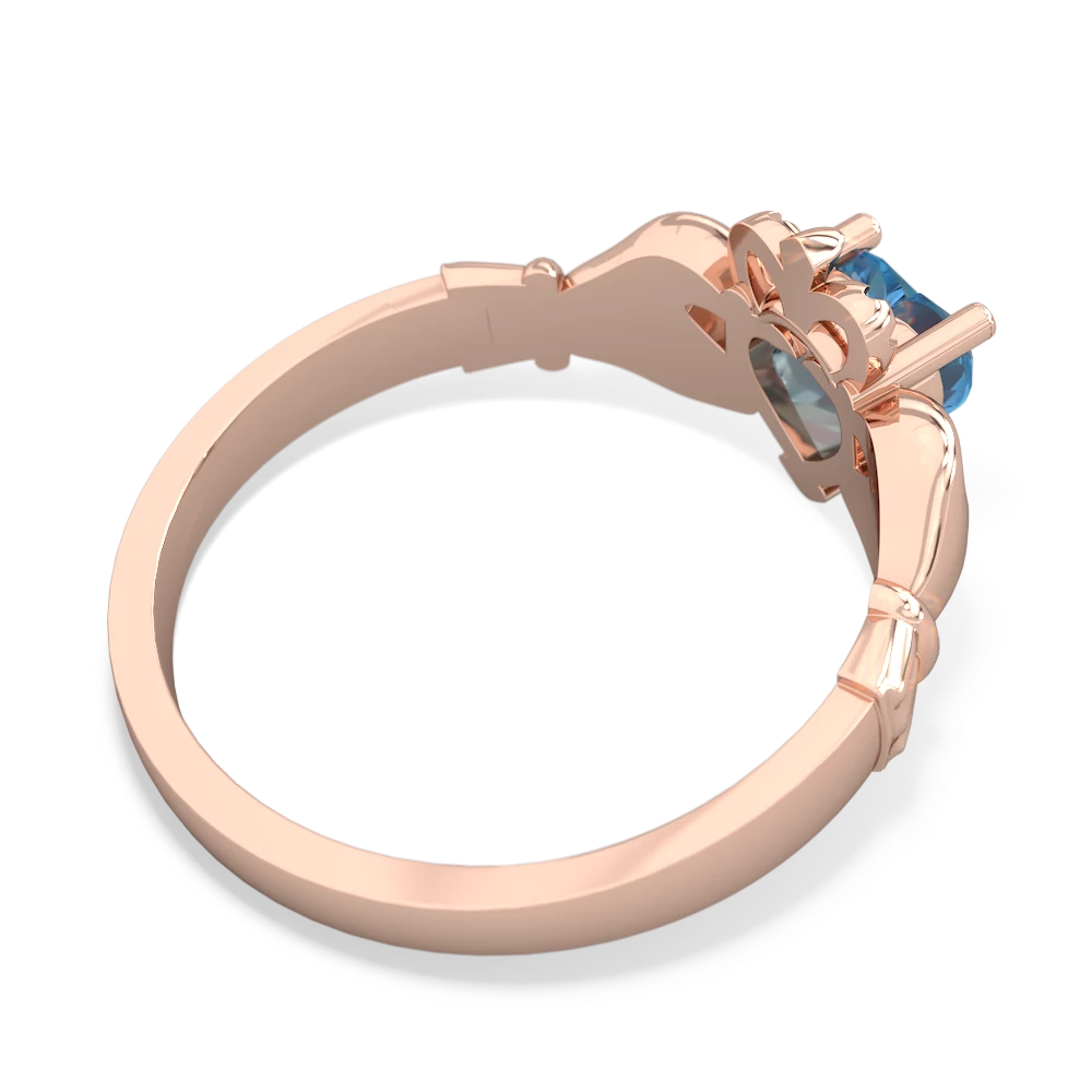 Blue Topaz Claddagh 14K Rose Gold ring R2370