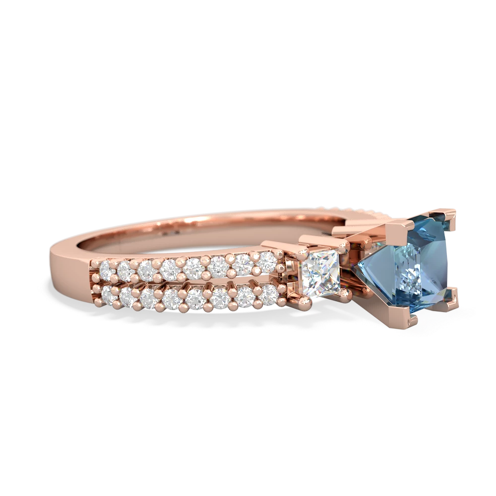 Blue Topaz Classic 5Mm Square Engagement 14K Rose Gold ring R26435SQ