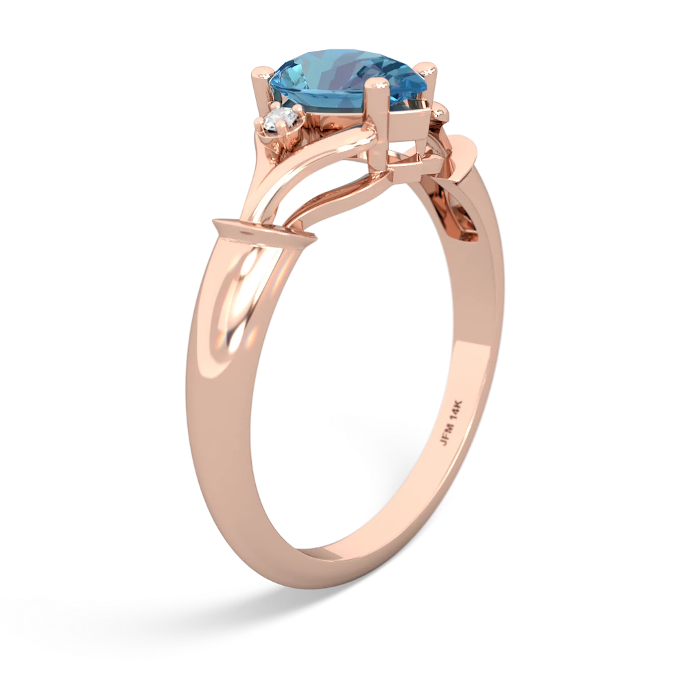 Blue Topaz Precious Pear 14K Rose Gold ring R0826