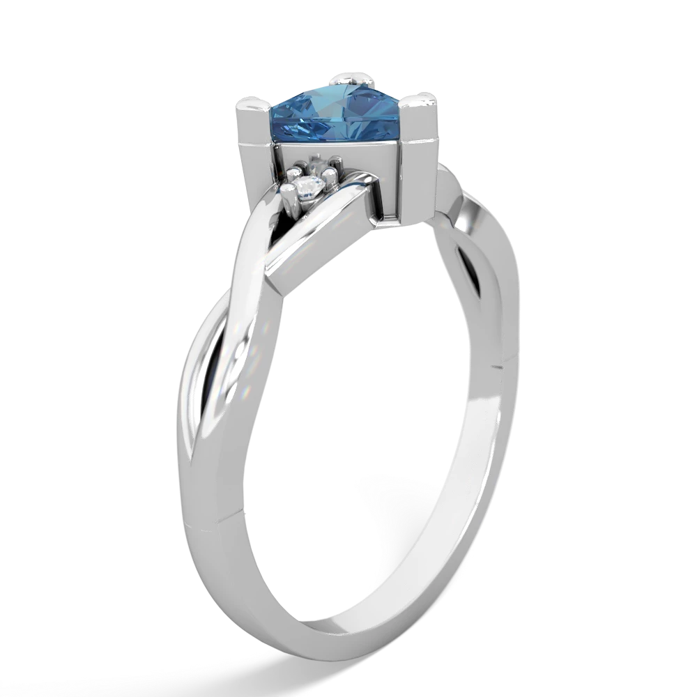 Blue Topaz Trillion Twist 14K White Gold ring R2104