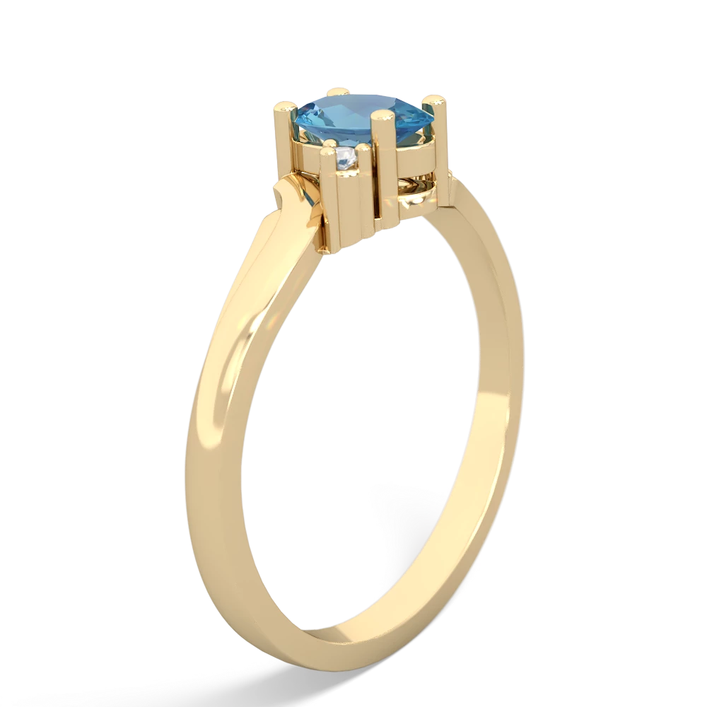 Blue Topaz Elegant Swirl 14K Yellow Gold ring R2173