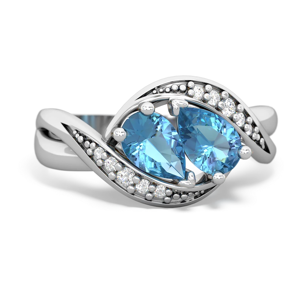 Blue Topaz Summer Winds 14K White Gold ring R5342