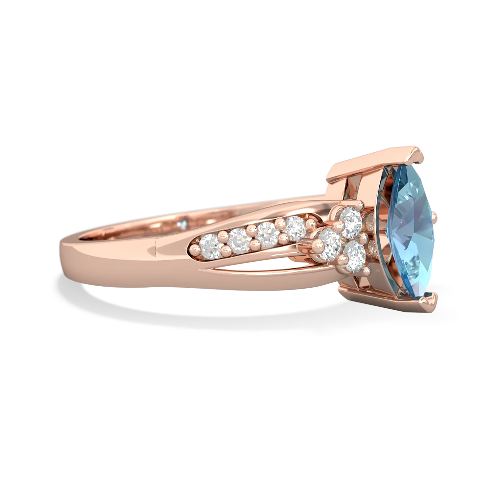 Blue Topaz Royal Marquise 14K Rose Gold ring R2343