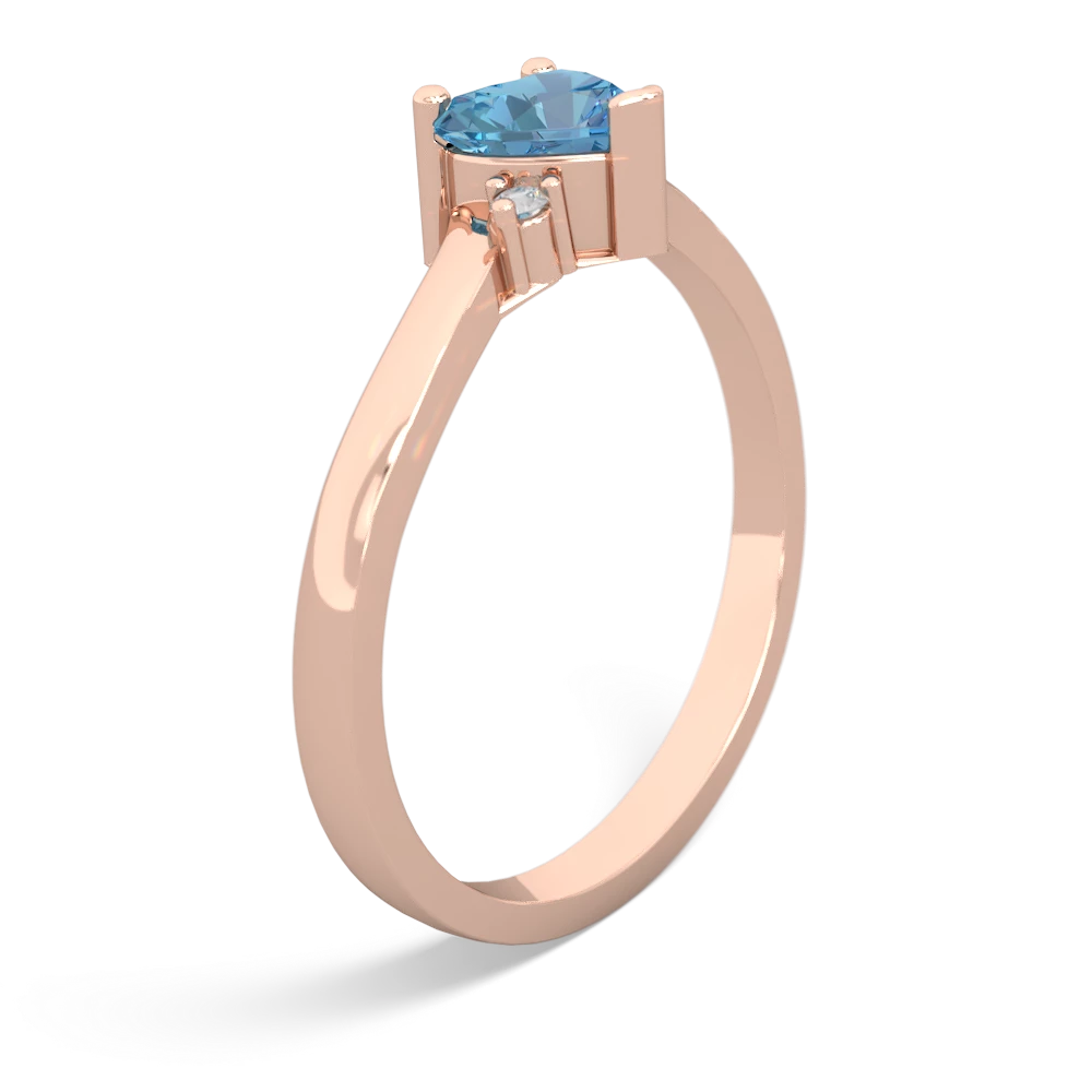 Blue Topaz Delicate Heart 14K Rose Gold ring R0203