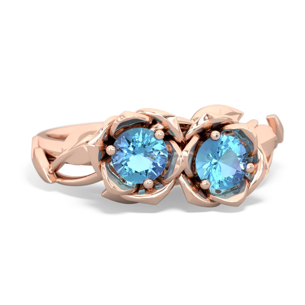 Blue Topaz Rose Garden 14K Rose Gold ring R5510