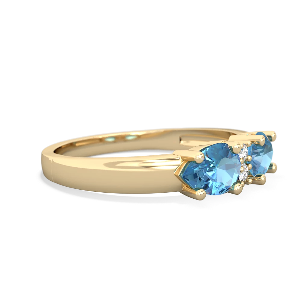 Blue Topaz Pear Bowtie 14K Yellow Gold ring R0865