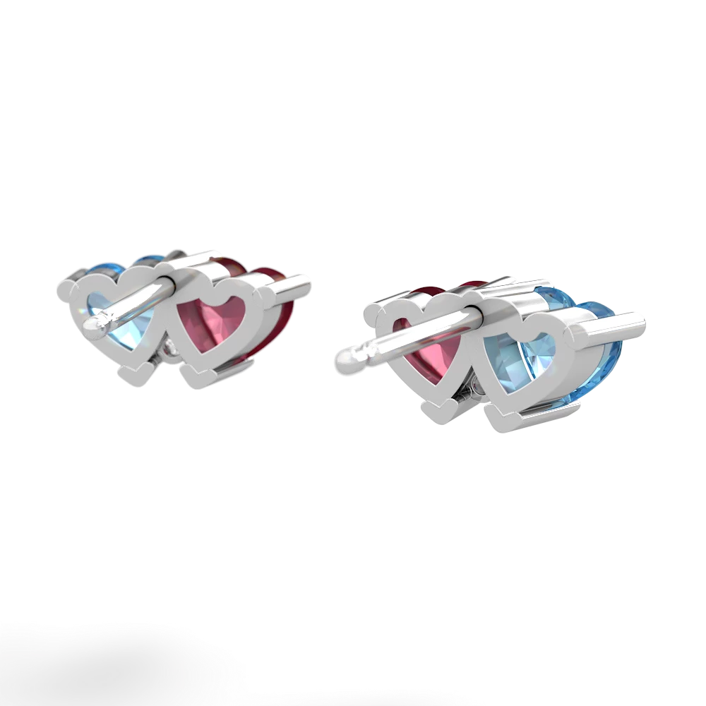 Blue Topaz Sweethearts 14K White Gold earrings E5260