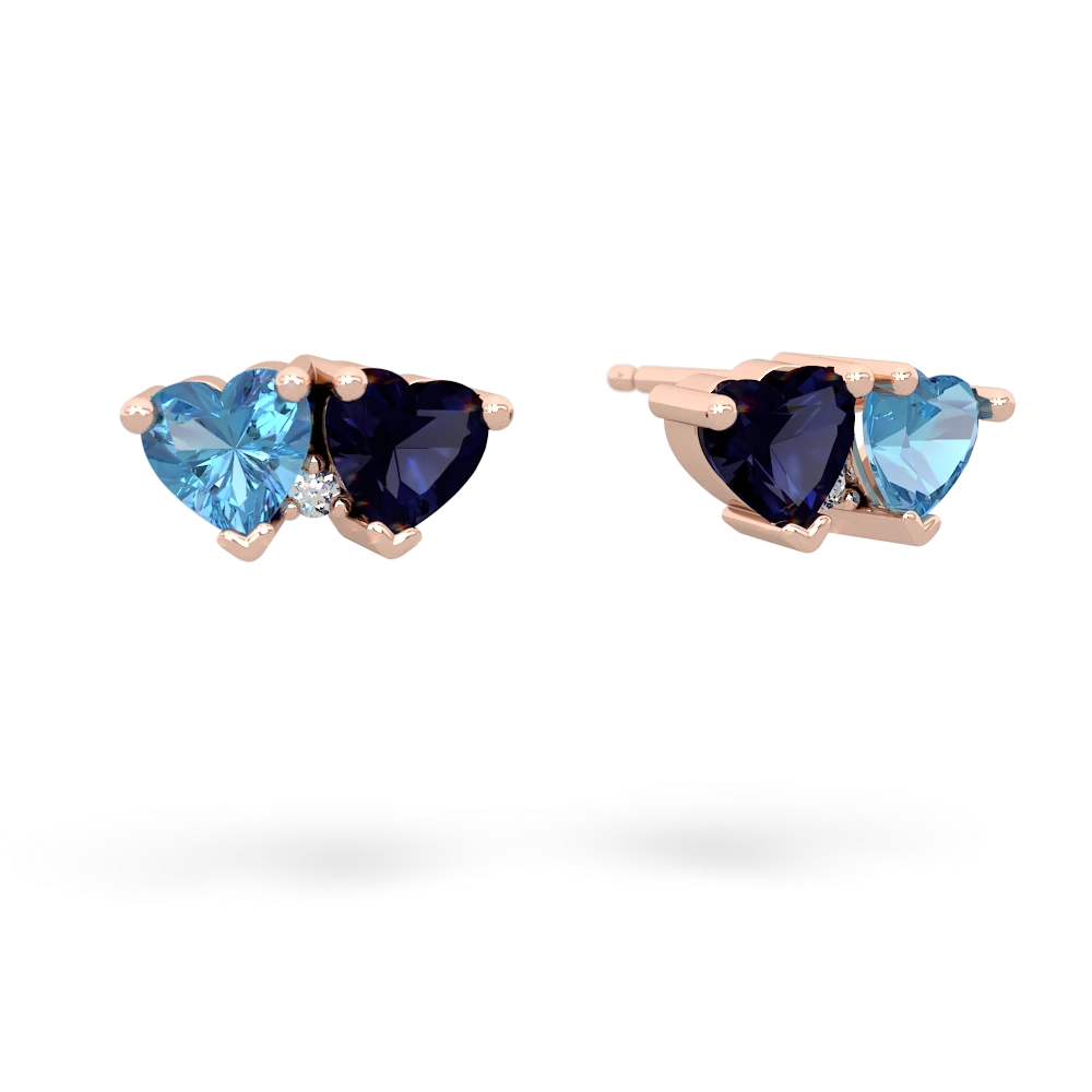 Blue Topaz Sweethearts 14K Rose Gold earrings E5260