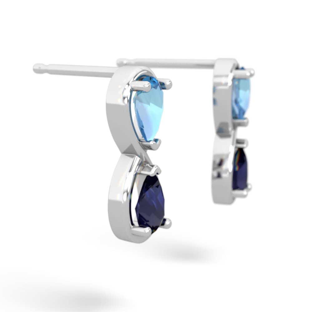 Blue Topaz Infinity 14K White Gold earrings E5050