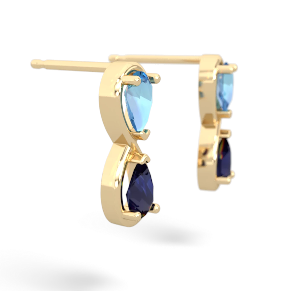 Blue Topaz Infinity 14K Yellow Gold earrings E5050