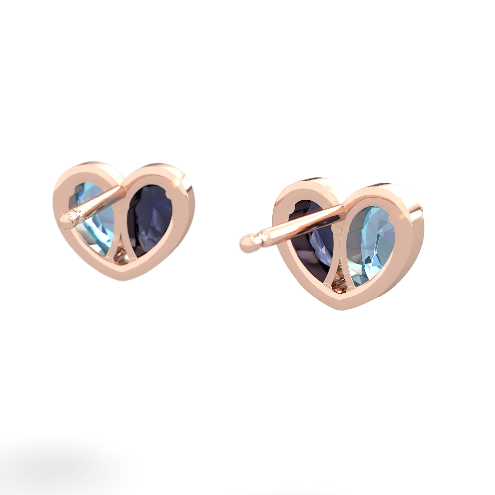 Blue Topaz 'Our Heart' 14K Rose Gold earrings E5072