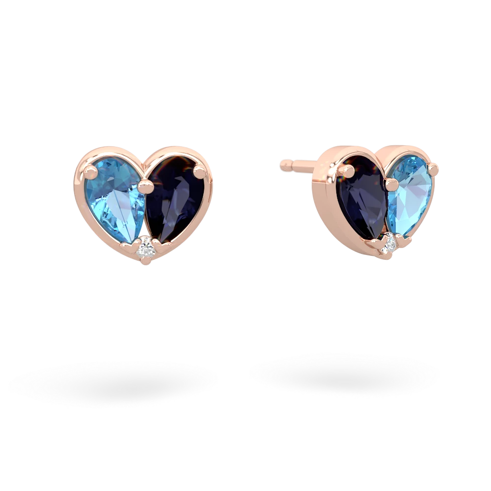 Blue Topaz 'Our Heart' 14K Rose Gold earrings E5072