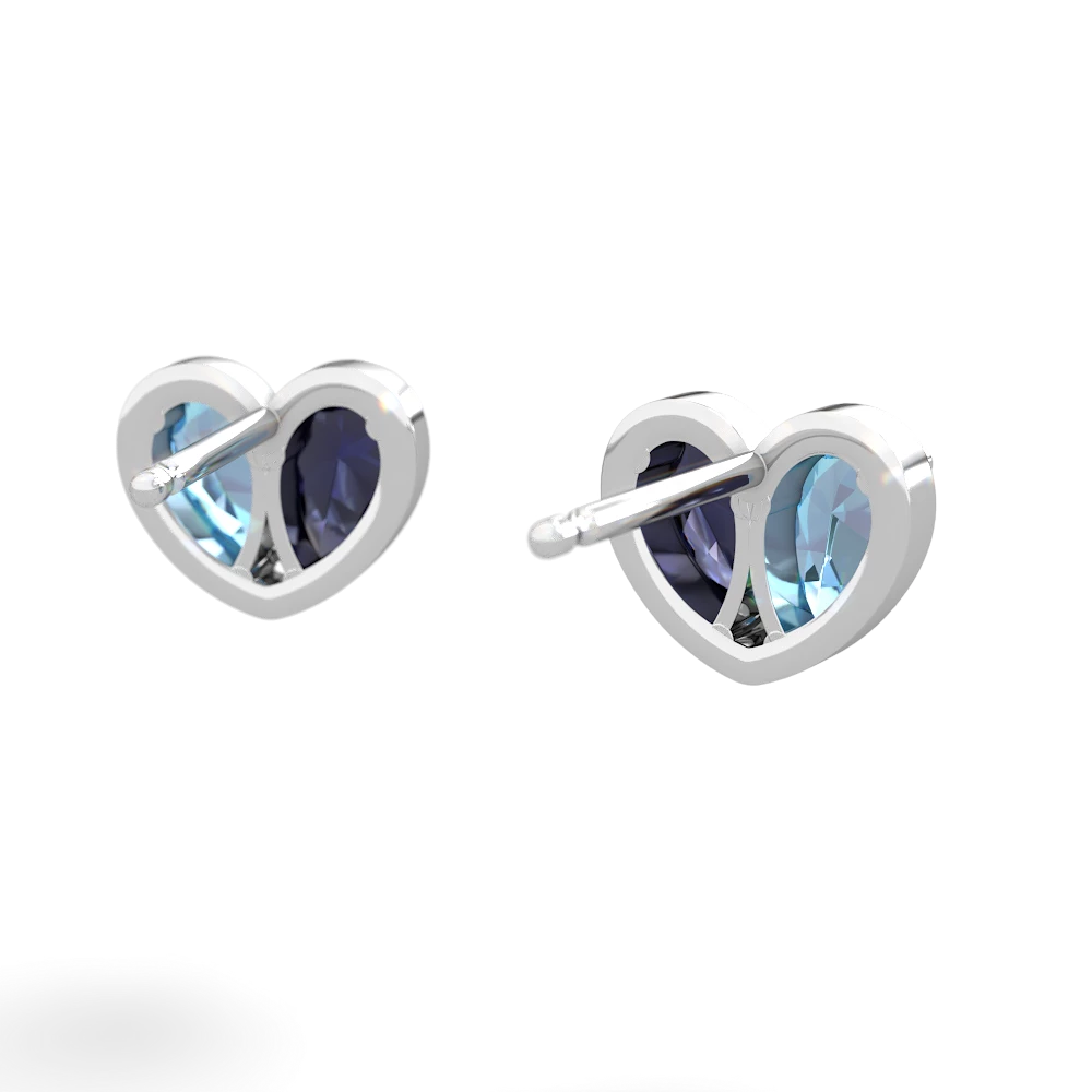 Blue Topaz 'Our Heart' 14K White Gold earrings E5072