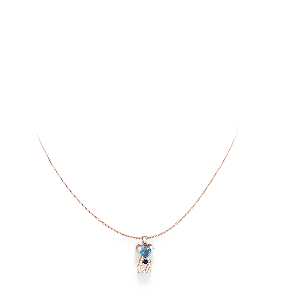 Blue Topaz Puppy Love 14K Rose Gold pendant P5800