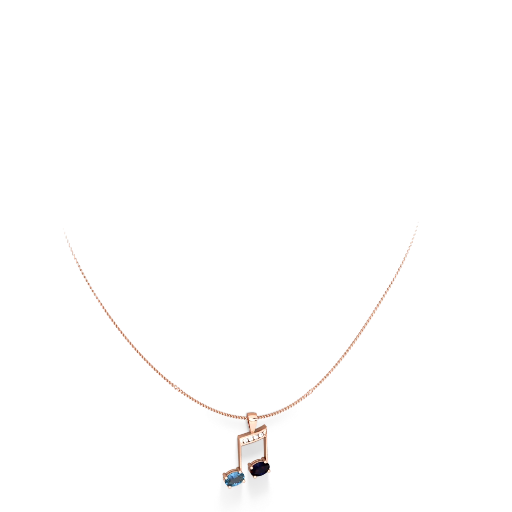 Blue Topaz Color Of Music 14K Rose Gold pendant P3334