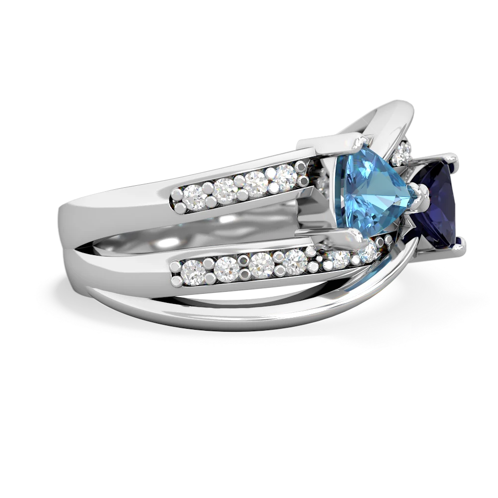 Blue Topaz Bowtie 14K White Gold ring R2360