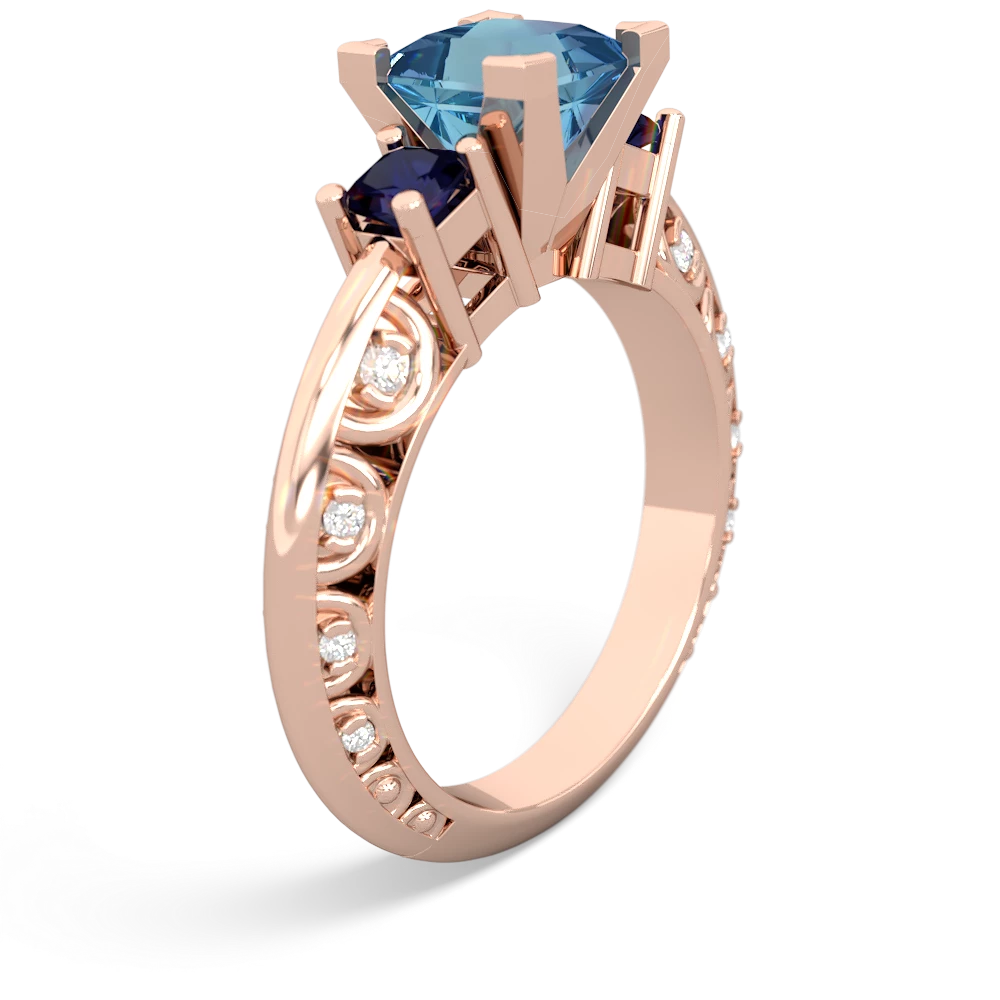 Blue Topaz Eternal Embrace Engagement 14K Rose Gold ring C2001