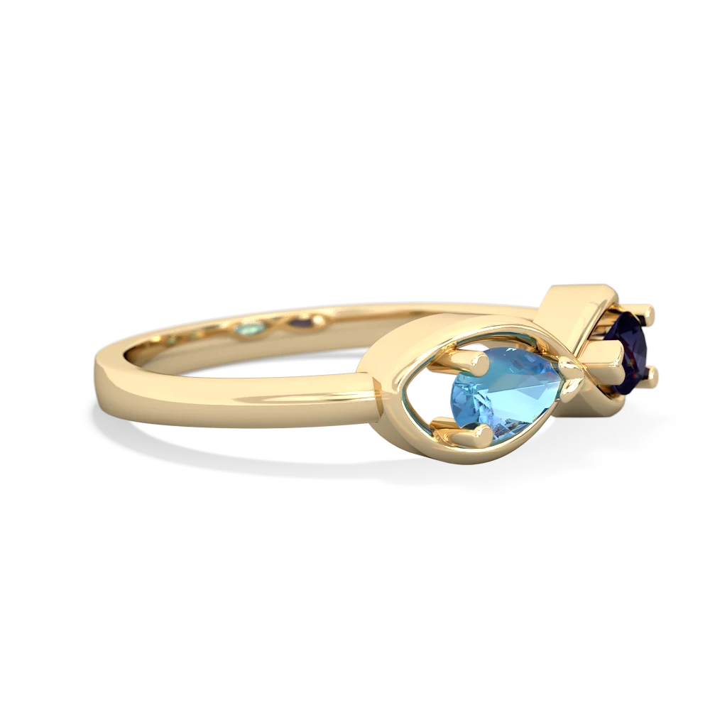 Blue Topaz Infinity 14K Yellow Gold ring R5050