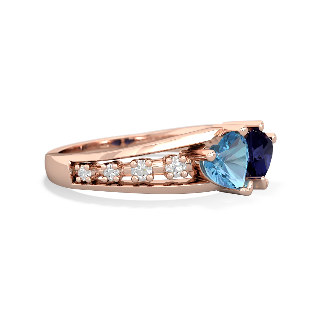 Blue Topaz Heart To Heart 14K Rose Gold ring R3342