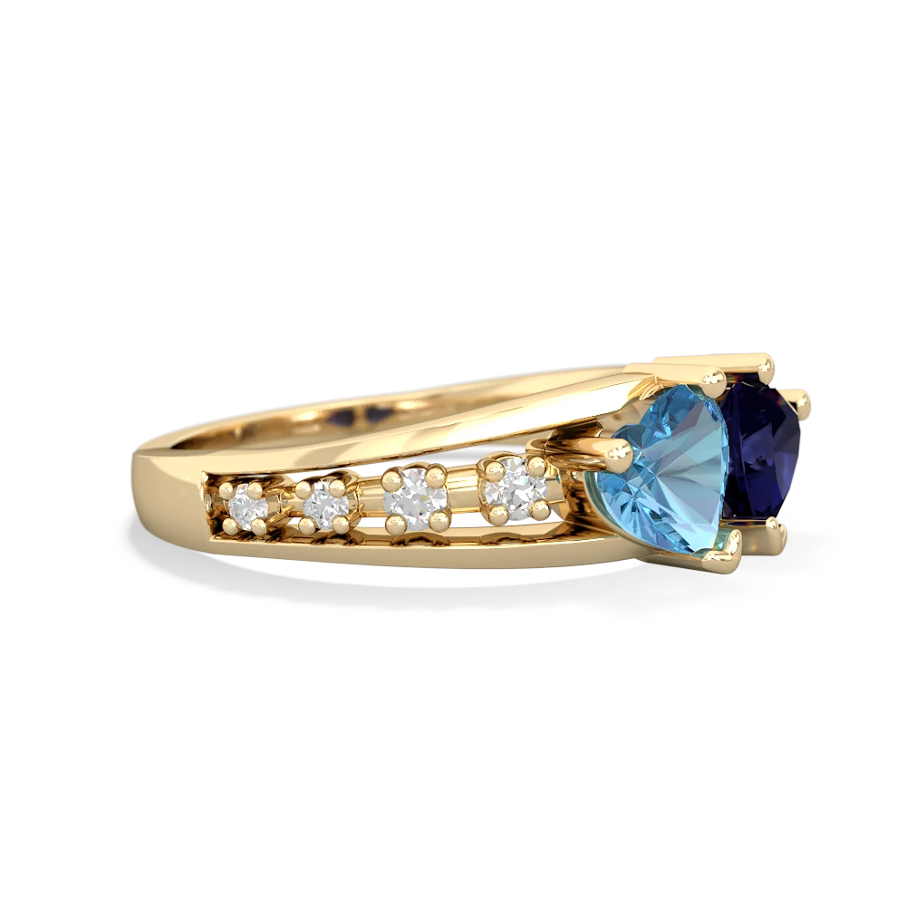 Blue Topaz Heart To Heart 14K Yellow Gold ring R3342