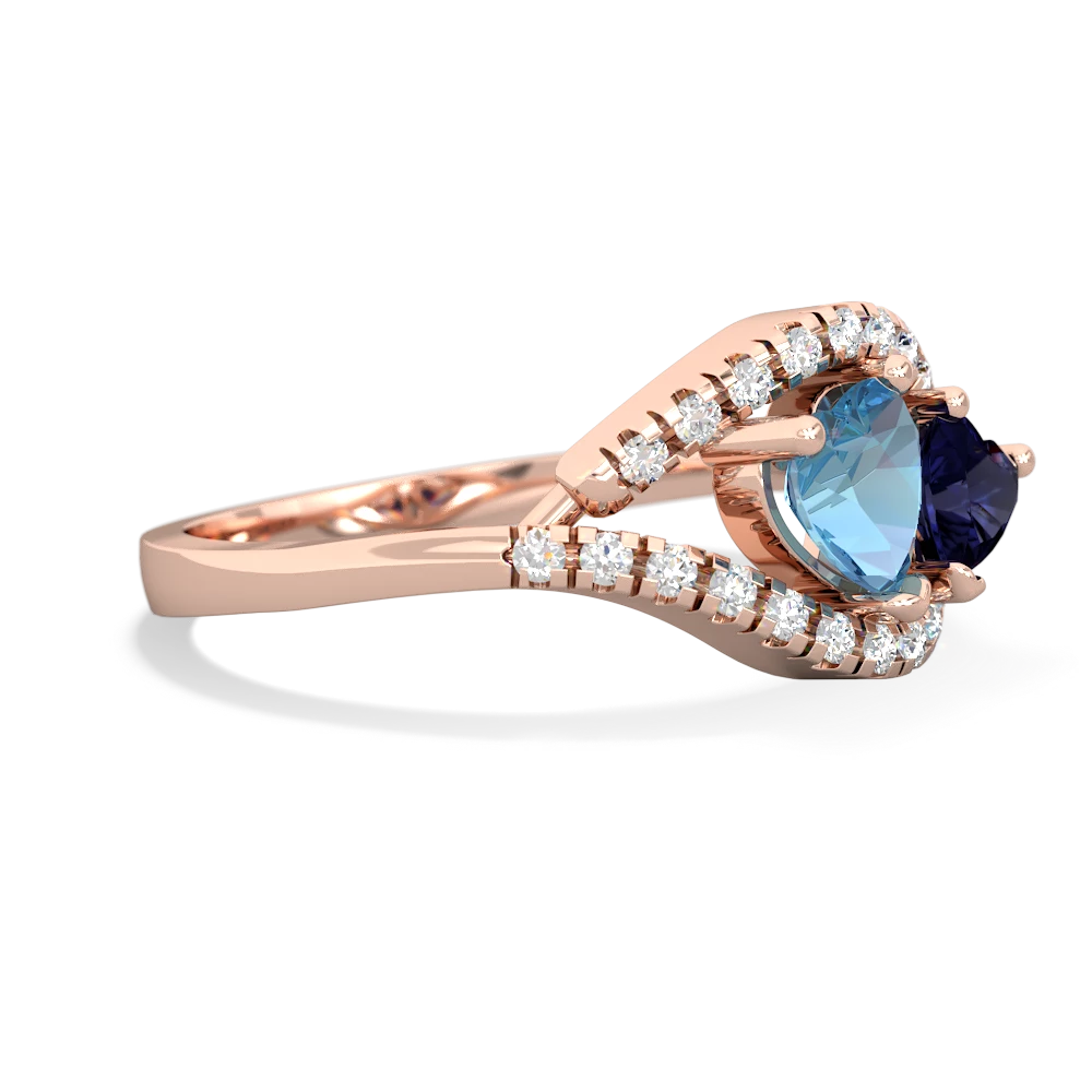 Blue Topaz Mother And Child 14K Rose Gold ring R3010