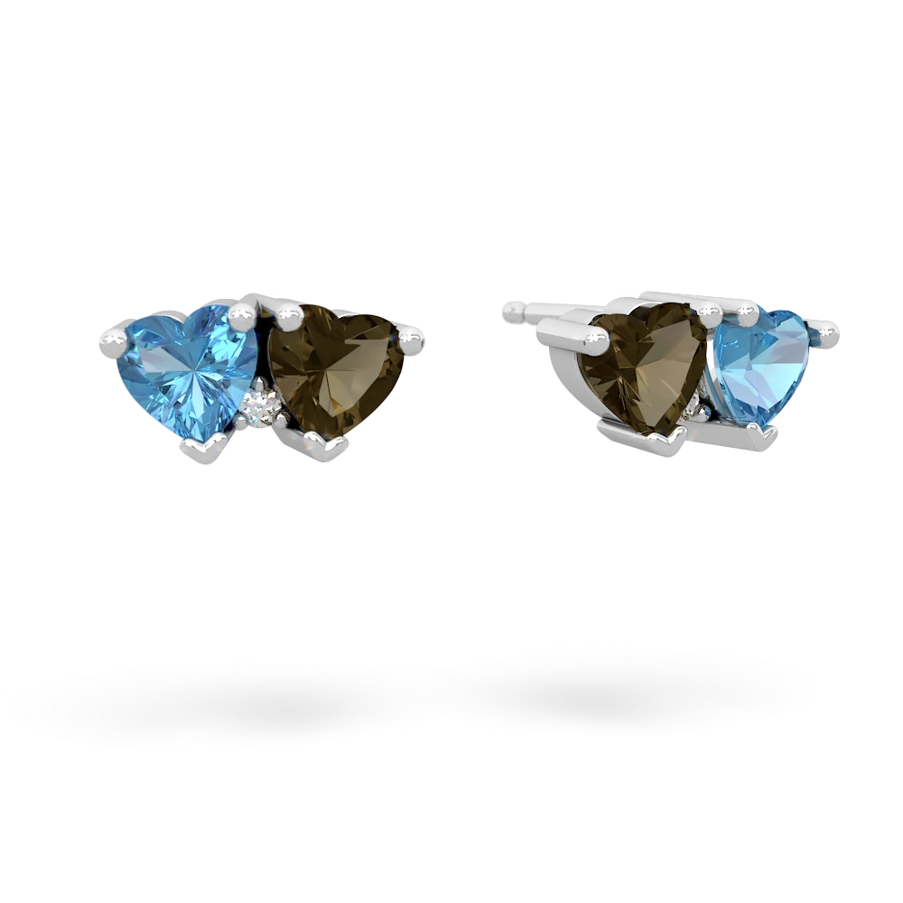 Blue Topaz Sweethearts 14K White Gold earrings E5260