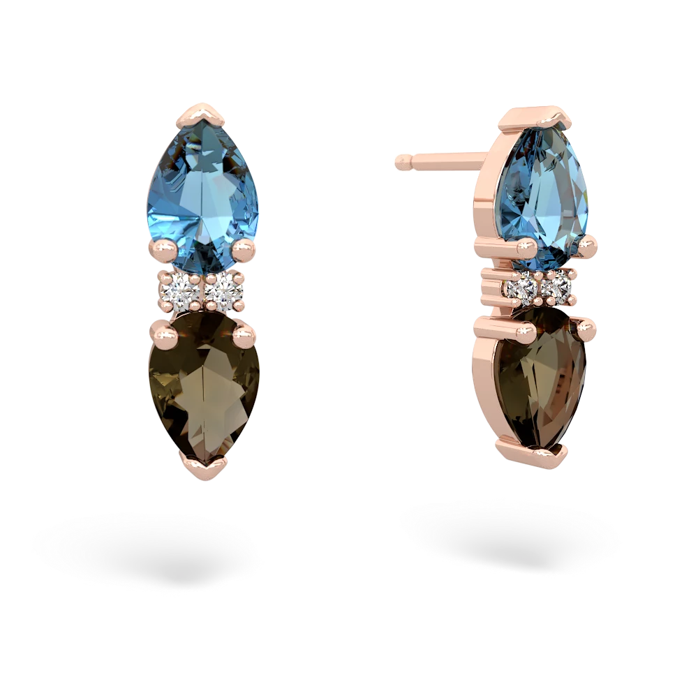 Blue Topaz Bowtie Drop 14K Rose Gold earrings E0865