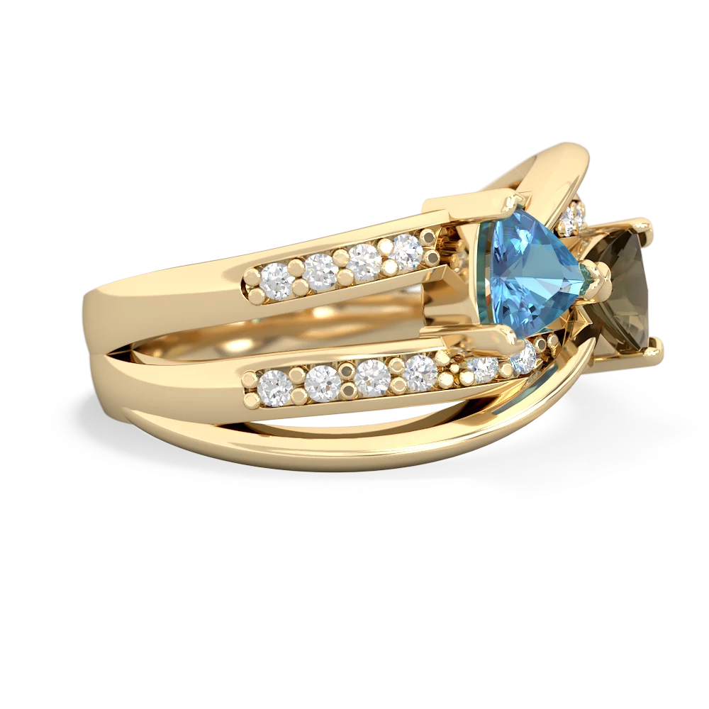 Blue Topaz Bowtie 14K Yellow Gold ring R2360