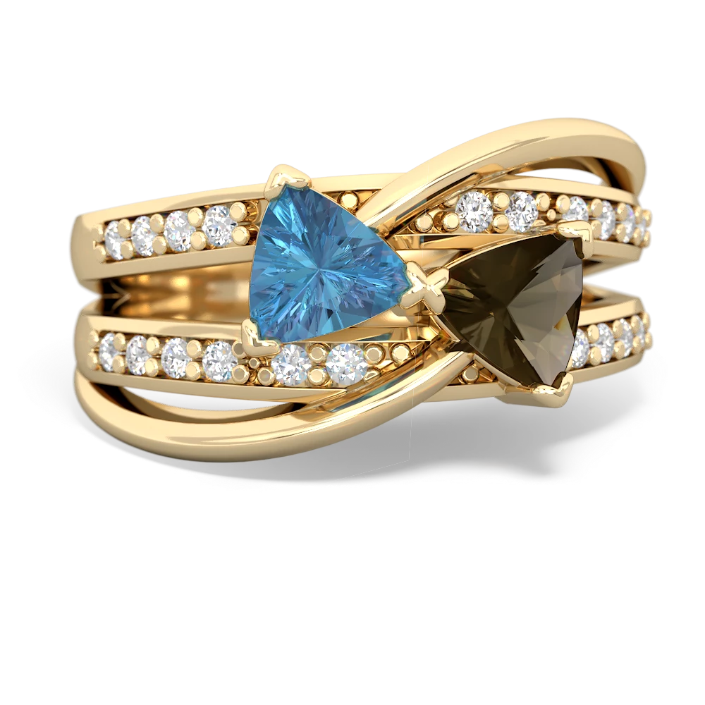 Blue Topaz Bowtie 14K Yellow Gold ring R2360