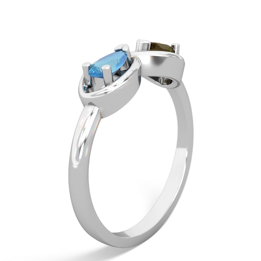 Blue Topaz Infinity 14K White Gold ring R5050