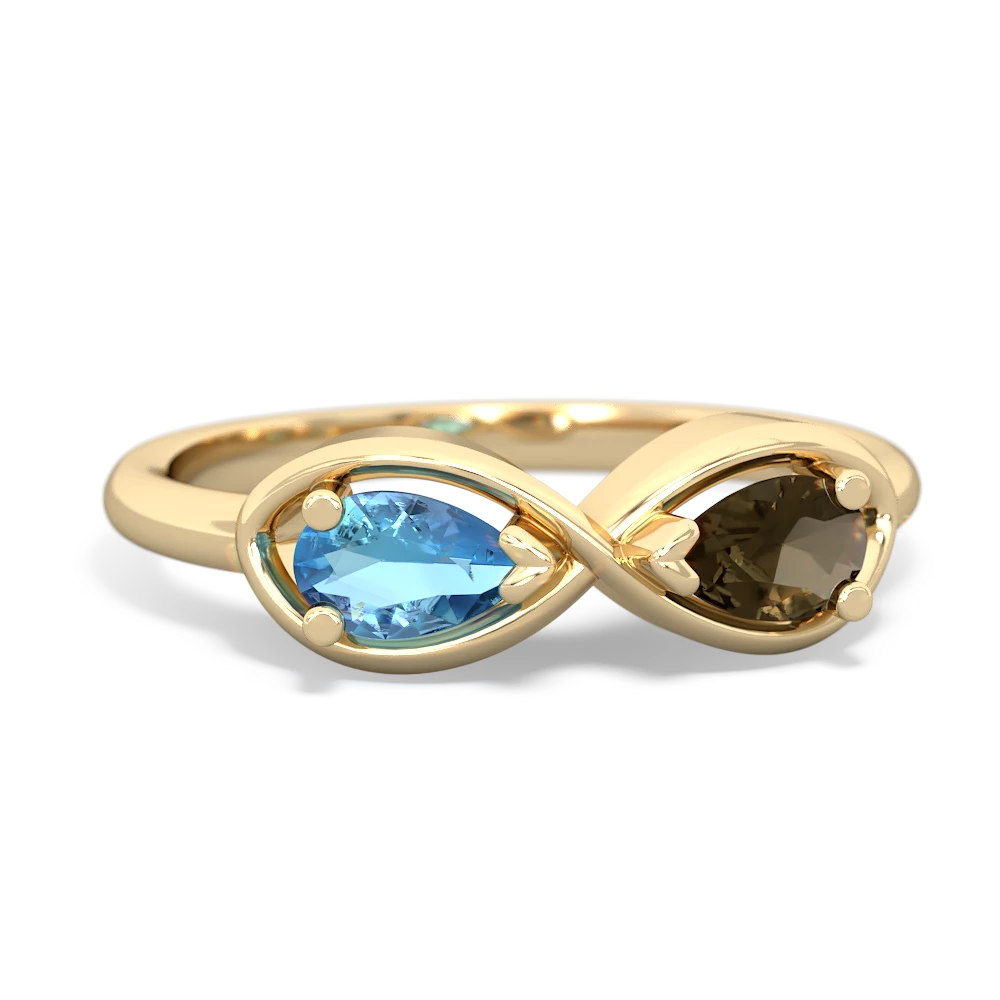 Blue Topaz Infinity 14K Yellow Gold ring R5050