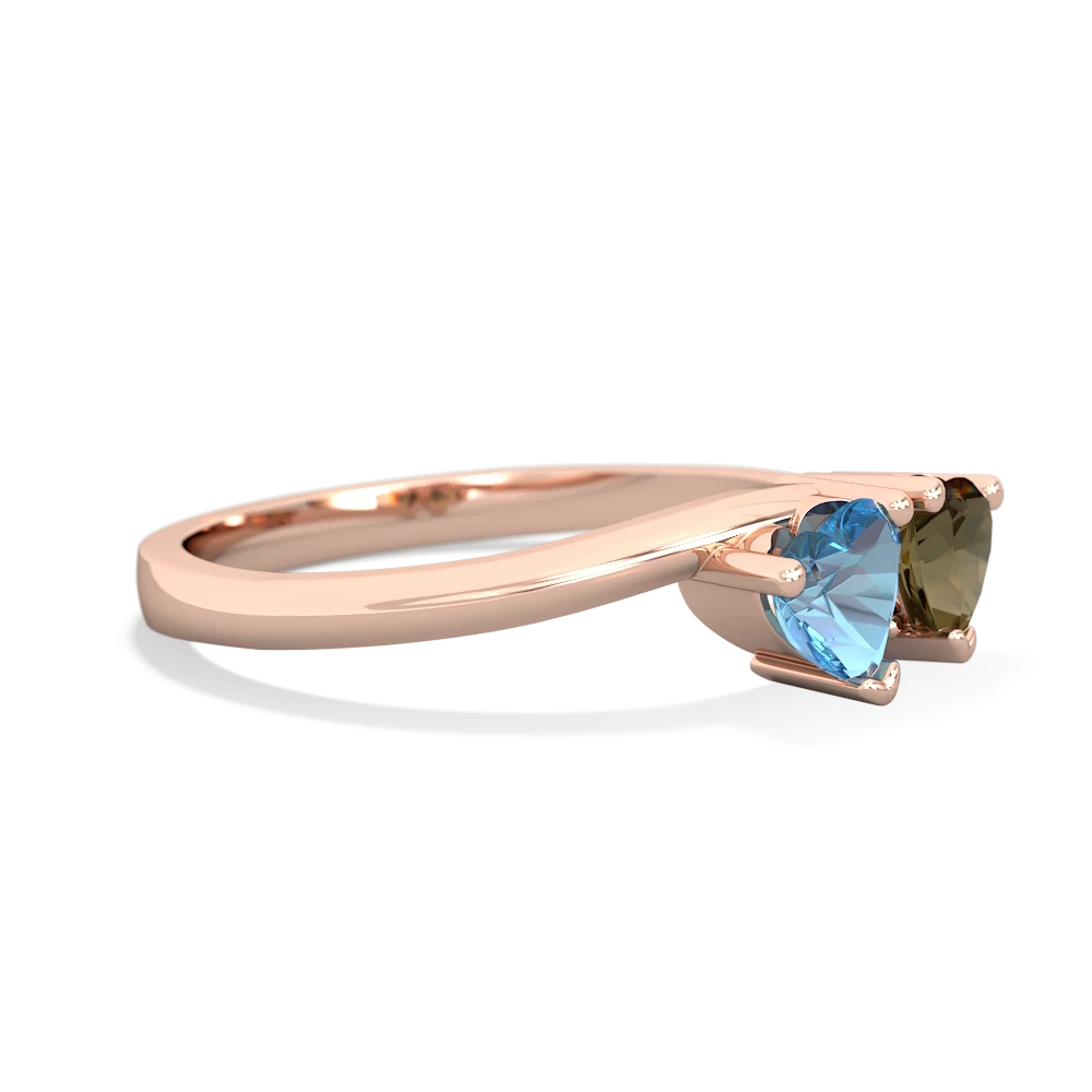 Blue Topaz Sweethearts 14K Rose Gold ring R5260