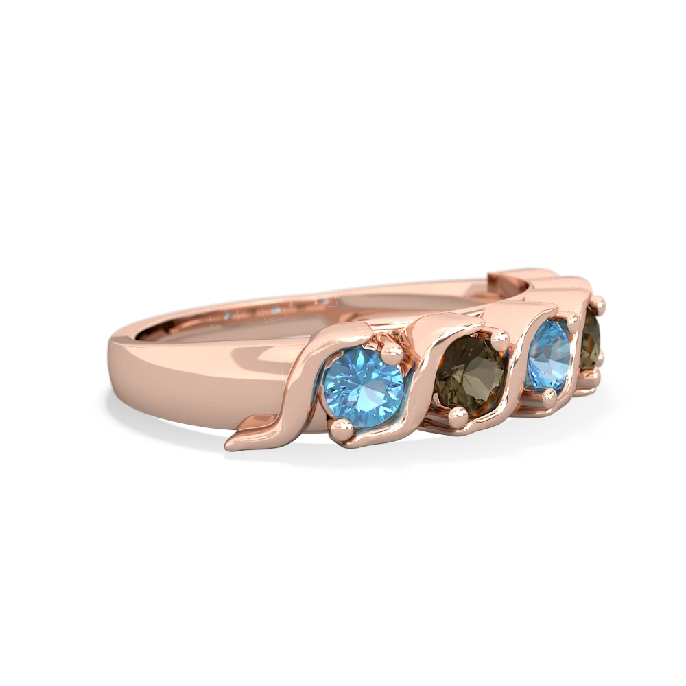 Blue Topaz Anniversary Band 14K Rose Gold ring R2089