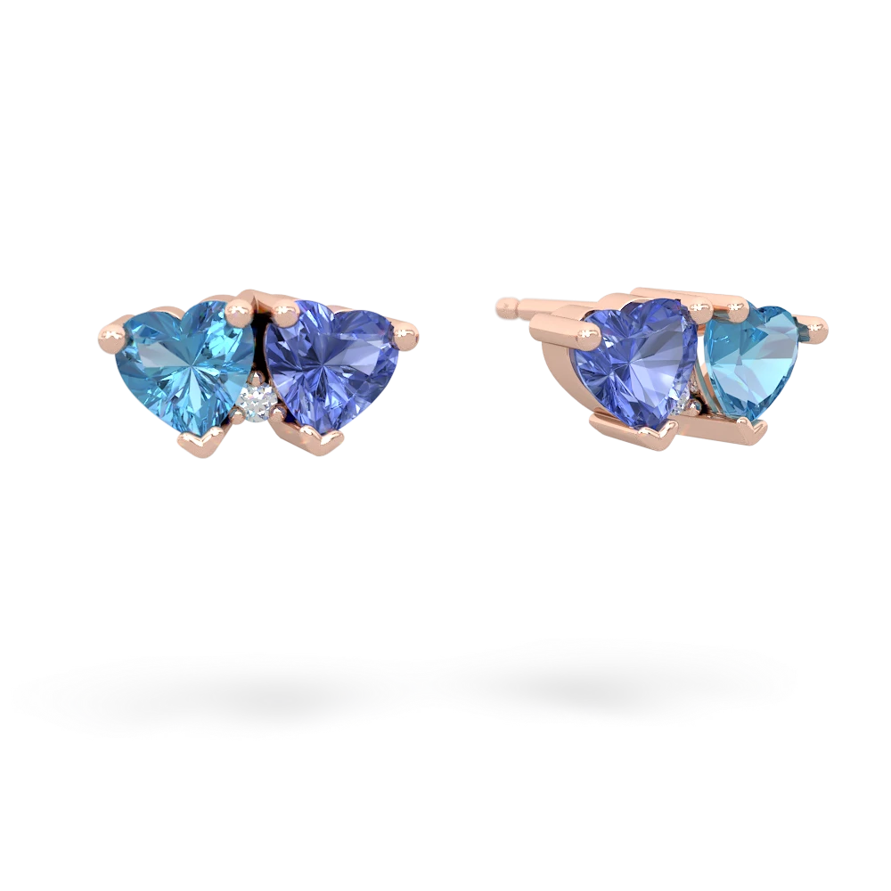 Blue Topaz Sweethearts 14K Rose Gold earrings E5260