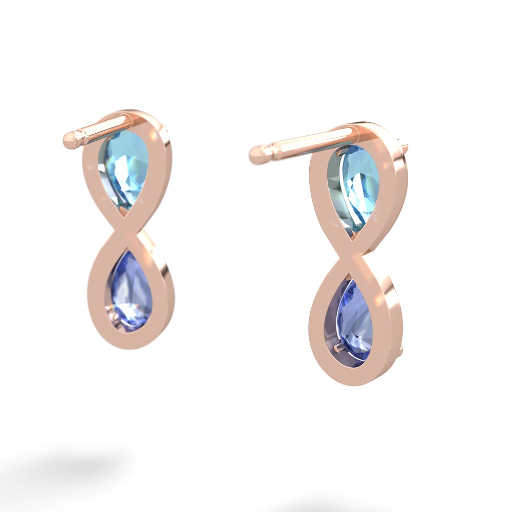 Blue Topaz Infinity 14K Rose Gold earrings E5050