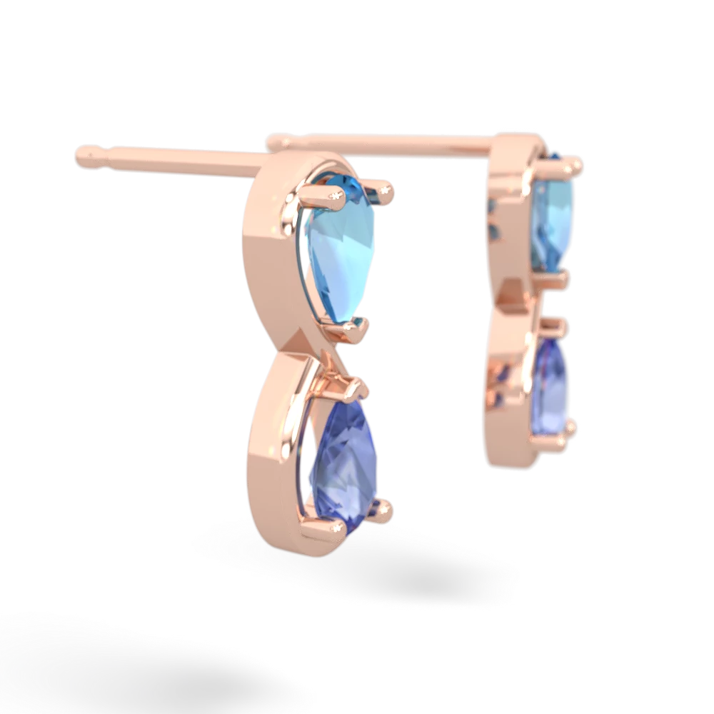 Blue Topaz Infinity 14K Rose Gold earrings E5050