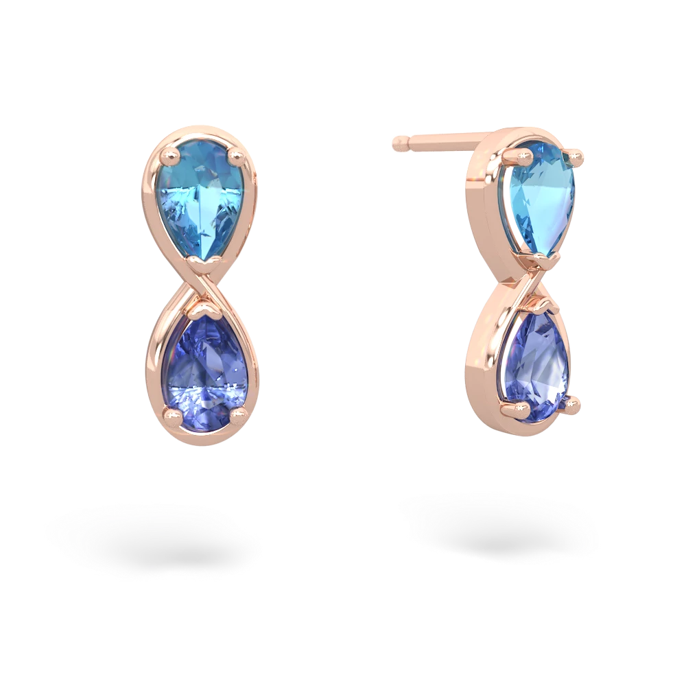 Blue Topaz Infinity 14K Rose Gold earrings E5050