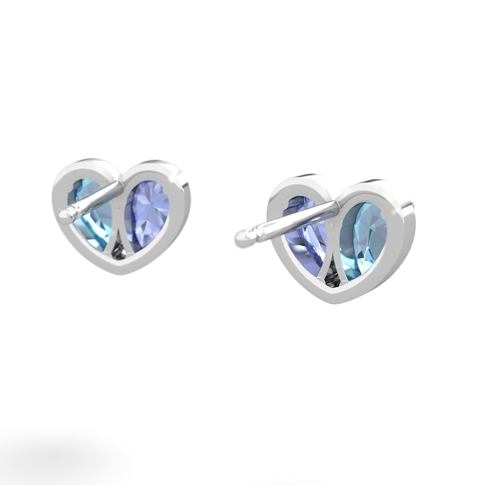 Blue Topaz 'Our Heart' 14K White Gold earrings E5072