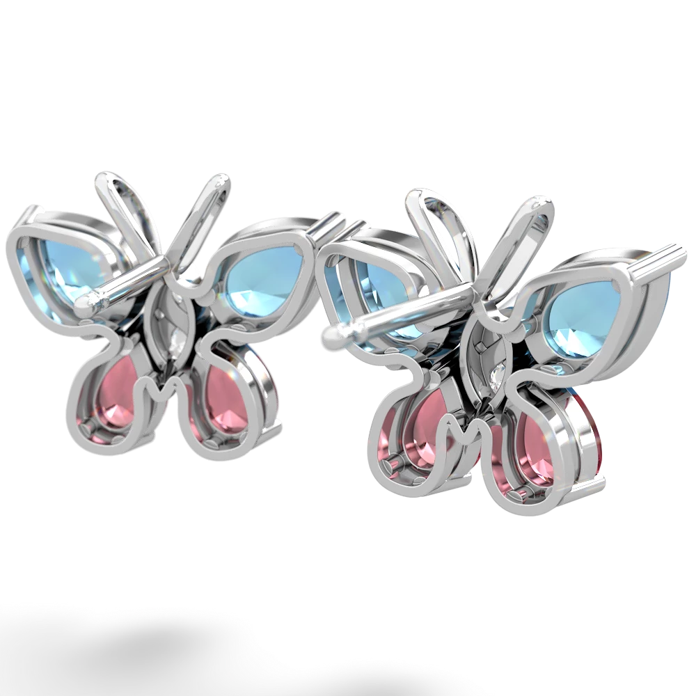 Blue Topaz Butterfly 14K White Gold earrings E2215