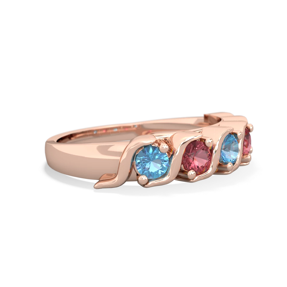 Blue Topaz Anniversary Band 14K Rose Gold ring R2089