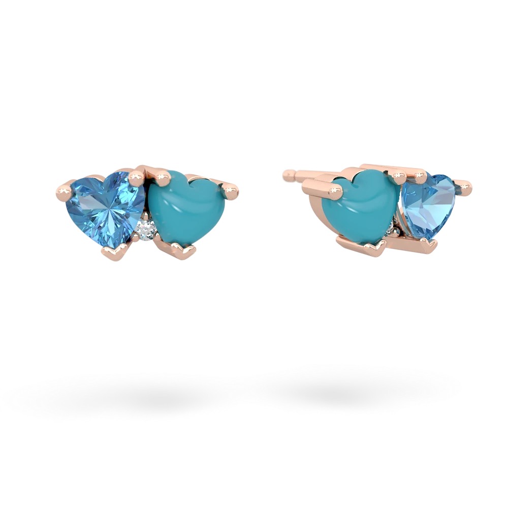 Blue Topaz Sweethearts 14K Rose Gold earrings E5260